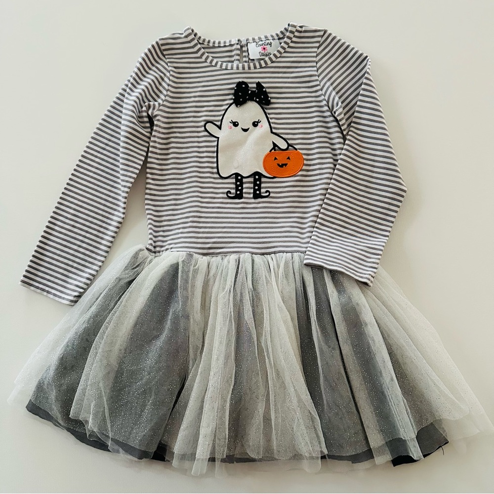 Counting Daisies Girls 8 Ghost Halloween Tulle Dress